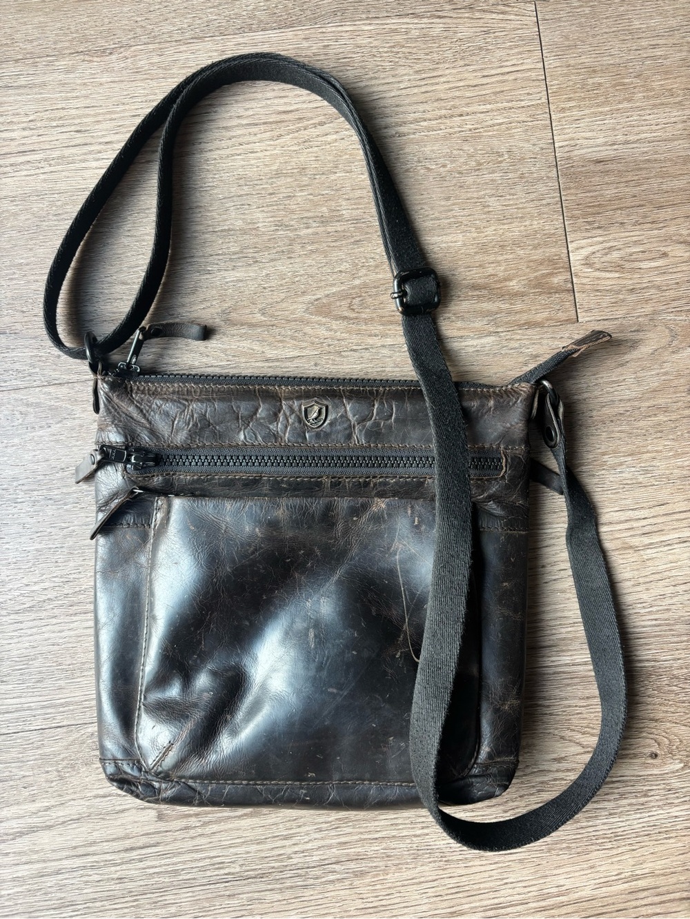 Cochoa Brown Crazy Horse Distressed Leather Crossbody Bag/Purse